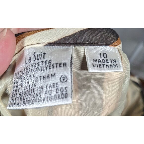 Vintage Le Suit Brown Zebra Stripe Midi Skirt - Picture 3 of 5